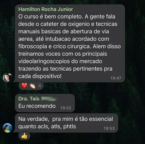 Print de depoimento de participante