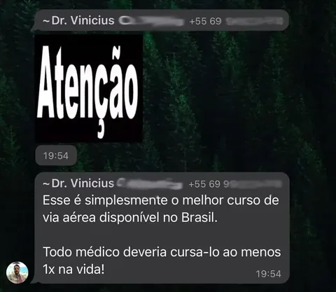 Print de depoimento de participante