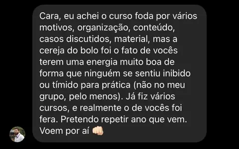 Print de depoimento de participante