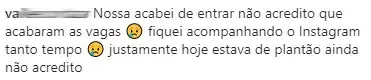 Print de depoimento de participante