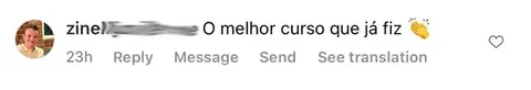 Print de depoimento de participante
