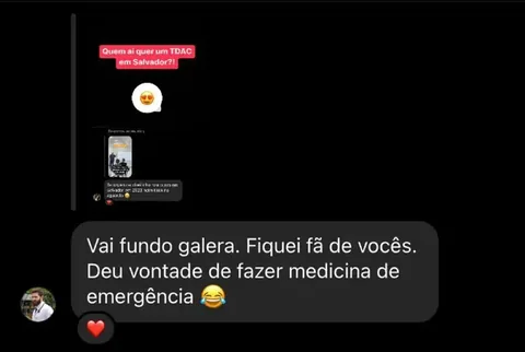 Print de depoimento de participante