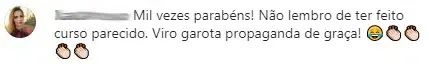 Print de depoimento de participante