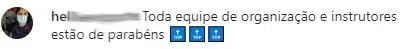 Print de depoimento de participante