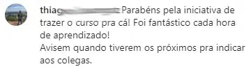 Print de depoimento de participante