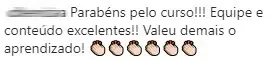 Print de depoimento de participante
