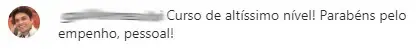 Print de depoimento de participante