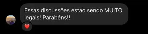 Print de depoimento de participante
