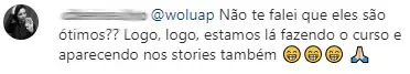 Print de depoimento de participante